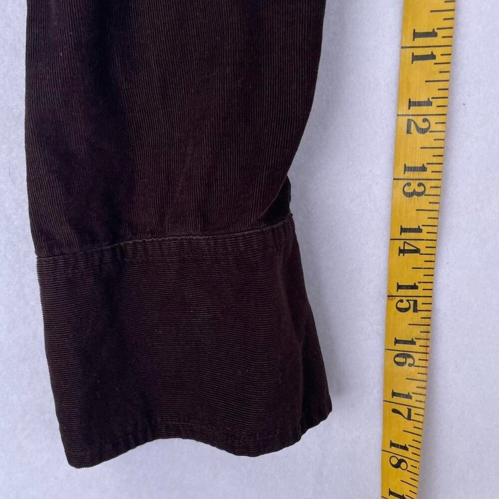 Talbots Brown Corduroy Fitted Collared Button-up Long Sleeve Blouse Size M Corp - Picture 6 of 6